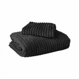 Rib Teddy Dekbedovertrek Zwart 200x200/220