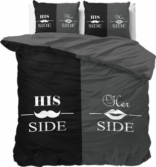 Dekbedovertrek His and Her side 3 Zwart