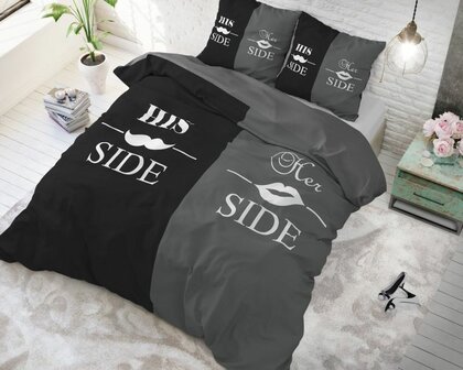 Dekbedovertrek His and Her side 3 Zwart