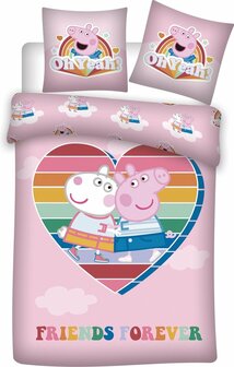 Dekbedovertrek Peppa Pig Friends forever
