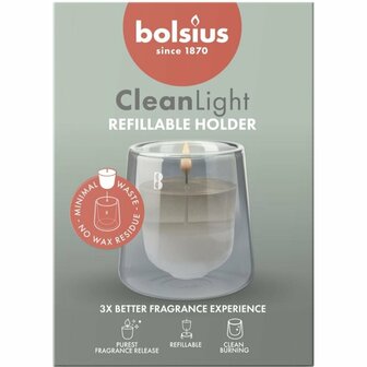 Bolsius CleanLight Starterkit Navulbare Geurkaars Cypress &amp; Amber
