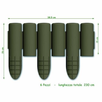 Bama Tuin Modulaire Rand Imitatiehout 38.5x15 cm 6 Stuks Bruin