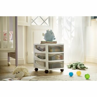 Bama Big Hobby Ladesysteem met 3 Laden 30x30x40 cm Wit/Grijs
