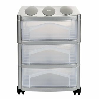 Bama Big Hobby Ladesysteem met 3 Laden 30x30x40 cm Zilver/Wit