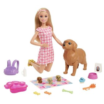 Barbie pop met hondenpuppies