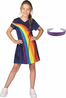 K3 Regenboog Verkleedjurk 9-11 Jaar Blauw