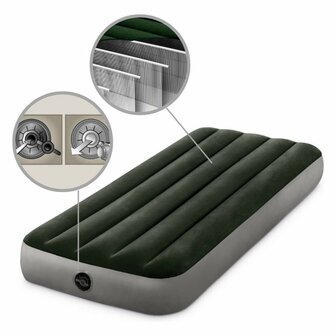Intex 64106 Prestige Downy 1-Persoons Luchtbed 191x76 cm Groen/Grijs