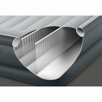 Intex 64126ND Queen Essential 2-Persoons Luchtbed 203x152x51 cm + Ingebouwde Pomp Grijs/Zwart