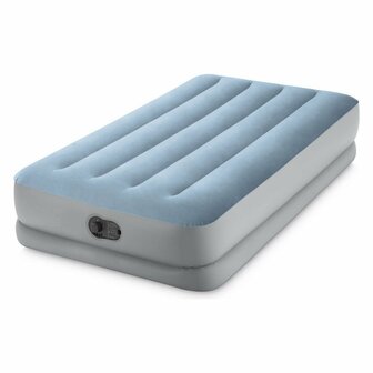 Intex 64157 Dura-Beam Comfort 1-Persoons Luchtbed 191x99x36 cm + Ingebouwde Pomp Blauw/Grijs