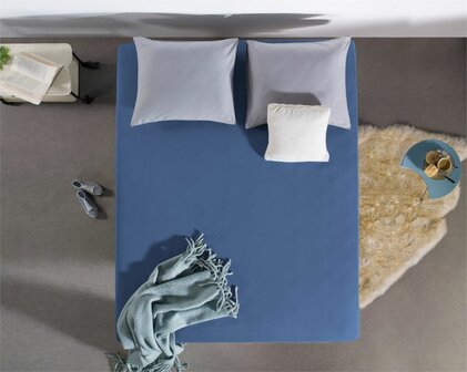 Hoeslaken 90x200 Donker Blauw