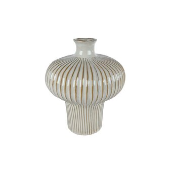 Vaas Jodie 31x31x35.5 cm Aardewerk/Wit/Bruin