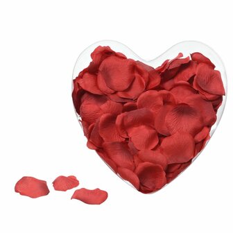 Rozenblaadjes in Giftbox Hart Rood/Transparant