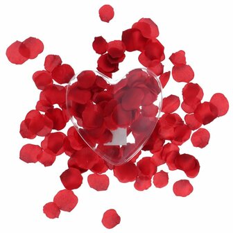 Rozenblaadjes in Giftbox Hart Rood/Transparant