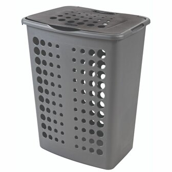 Wasmand met Deksel 60L Antraciet