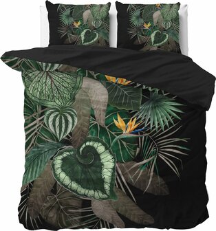 Dekbedovertrek 200x200-220 Dark leaves Groen Microvezel