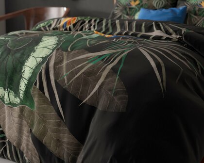 Dekbedovertrek 200x200-220 Dark leaves Groen Microvezel