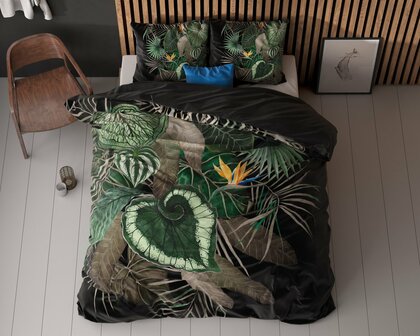 Dekbedovertrek 200x200-220 Dark leaves Groen Microvezel