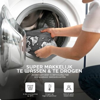 Dekbedovertrek 140x200/220 Marble World Antraciet