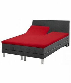 splittopper hoeslaken 160x200 jersey rood