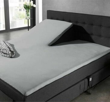 Splittopper hoeslaken 160x200/220 jersey grijs