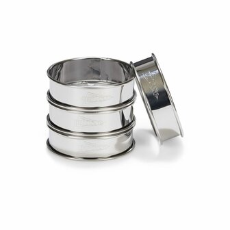 Flanringen Set van 4 8 cm RVS