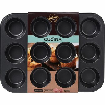 Muffinvorm 35x26.5x3.5 cm Zwart