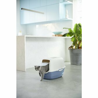 Kattenbak Eco Blauw/Zand