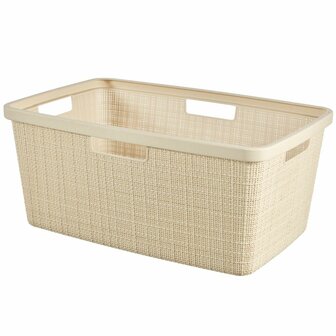 Wasmand Jute-Look 46L Cr&egrave;me