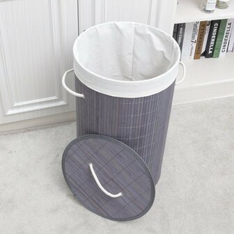 Opvouwbare Bamboe Wasmand Grijs/Wit
