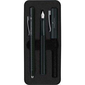 Balpen + Vulpen Grip Zwart In Geschenkbox