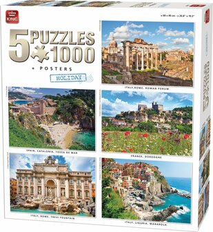 Vijf Legpuzzels met Voorbeeldposters