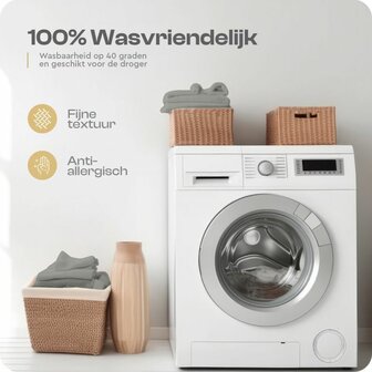 Rib Teddy Grijs 200x200/220