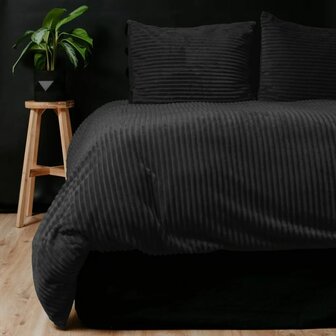 Rib Teddy Zwart 200x200/220