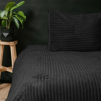 Rib Teddy Zwart 200x200/220