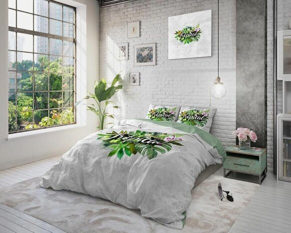 Dekbedovertrek Tropical Dreams groen