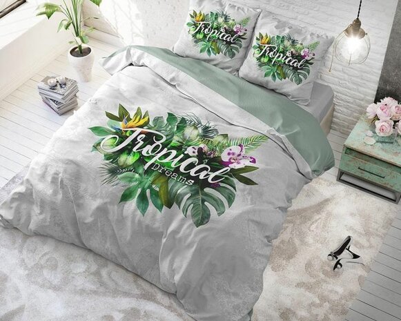 Dekbedovertrek Tropical Dreams groen