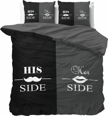 Dekbedovertrek His and Her side 3 Zwart
