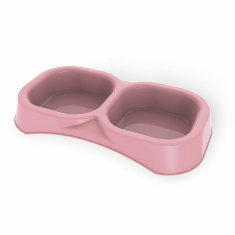 Bama Pet Dubbele Voederbak 21x11.5x3 cm Assorti