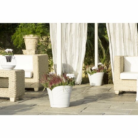 Bama Tulipano Bloempot 5L 34.5x19x30 cm 4 Stuks Wit
