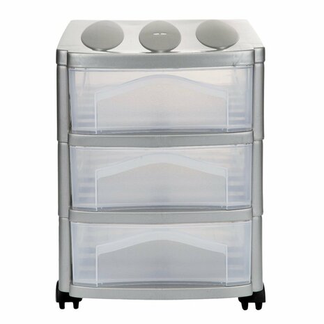 Bama Big Hobby Ladesysteem met 3 Laden 30x30x40 cm Zilver/Wit