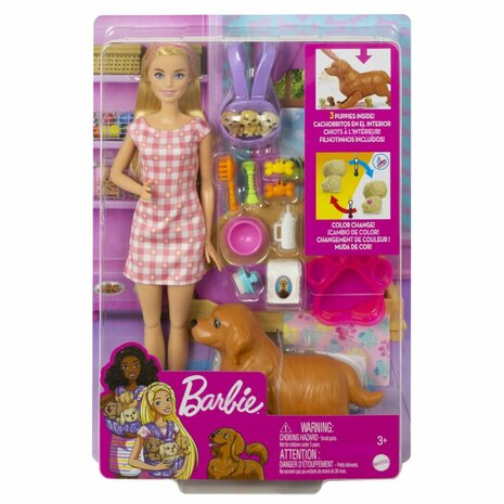 Barbie pop met hondenpuppies