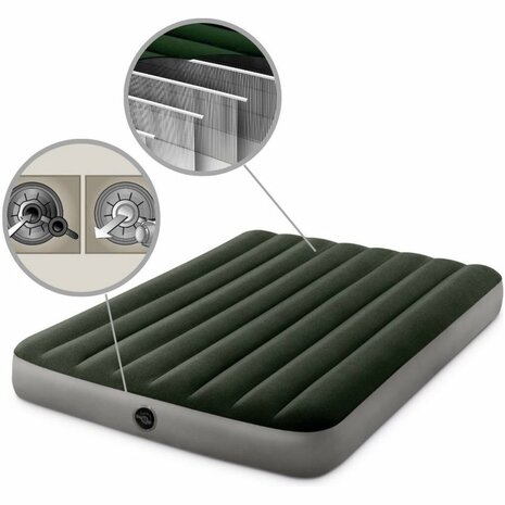 Intex 64108 Prestige Downy 2-Persoons Luchtbed 191x137 cm Groen/Grijs
