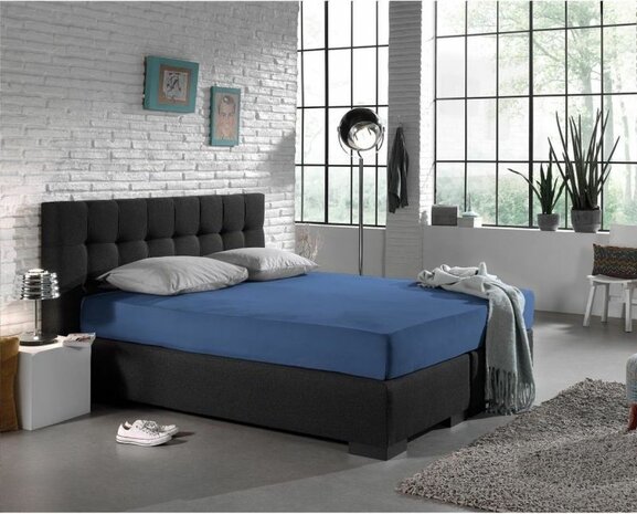 Hoeslaken 90x200 Donker Blauw