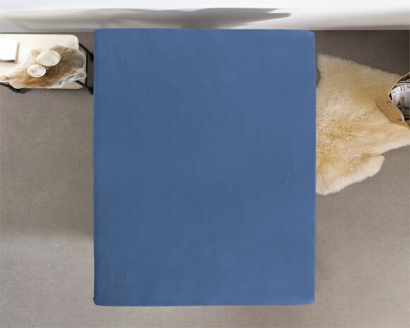 Hoeslaken 90x200 Donker Blauw