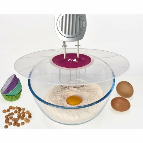 Spatscherm voor Mixer 32 cm Siliconen/Paars/Transparant