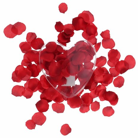 Rozenblaadjes in Giftbox Hart Rood/Transparant