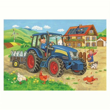 Ravensburger Puzzel Bouwplaats en Boerderij 2x12 Stukjes