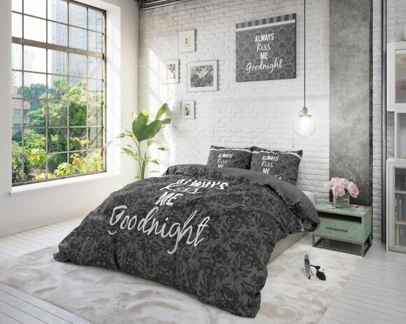 Dekbedovertrek 240x200/220 Kiss your Love Grijs