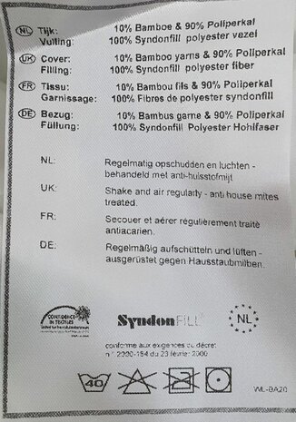 Bamboe Dekbed 240x200 Anti-Allergisch