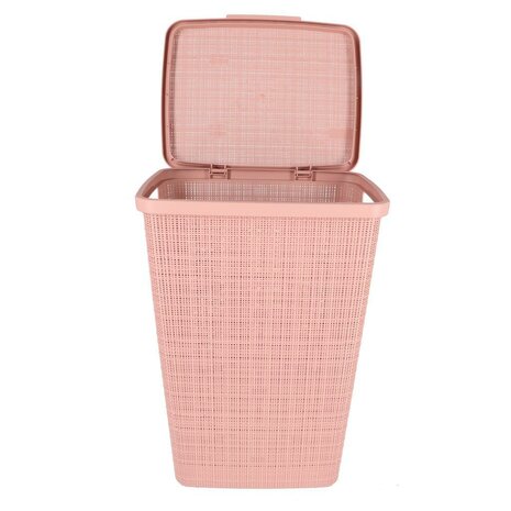 Wasmand Met Deksel Jute-Look